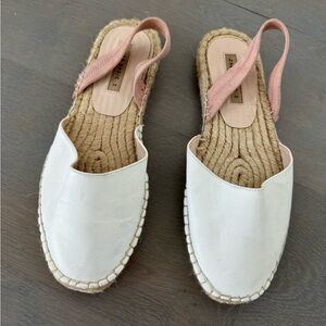 Zara White and Pink Flats